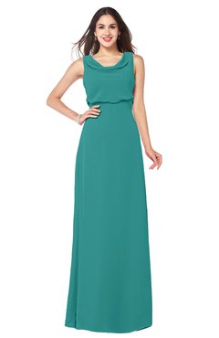 ColsBM Willow Emerald Green Classic A-line Jewel Sleeveless Zipper Draped Plus Size Bridesmaid Dresses