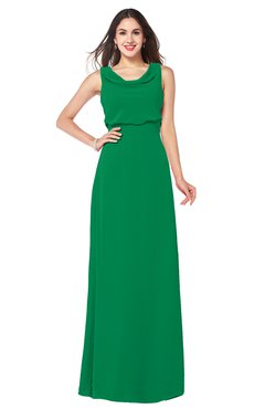 ColsBM Willow Green Classic A-line Jewel Sleeveless Zipper Draped Plus Size Bridesmaid Dresses