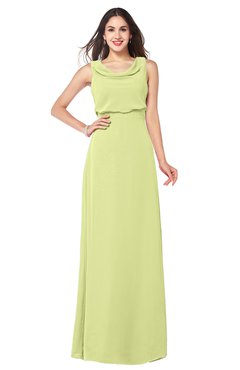 ColsBM Willow Lime Green Classic A-line Jewel Sleeveless Zipper Draped Plus Size Bridesmaid Dresses