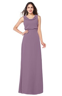 ColsBM Willow Mauve Classic A-line Jewel Sleeveless Zipper Draped Plus Size Bridesmaid Dresses