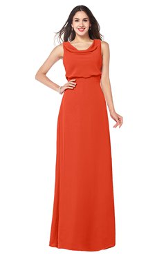 ColsBM Willow Persimmon Classic A-line Jewel Sleeveless Zipper Draped Plus Size Bridesmaid Dresses