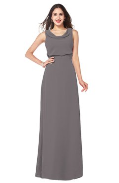 ColsBM Willow Ridge Grey Classic A-line Jewel Sleeveless Zipper Draped Plus Size Bridesmaid Dresses