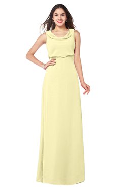ColsBM Willow Soft Yellow Classic A-line Jewel Sleeveless Zipper Draped Plus Size Bridesmaid Dresses