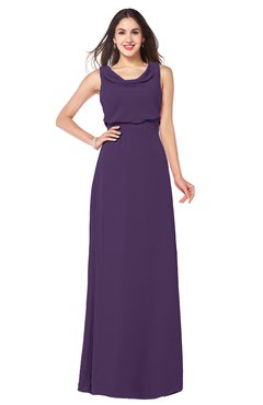 ColsBM Willow Violet Classic A-line Jewel Sleeveless Zipper Draped Plus Size Bridesmaid Dresses