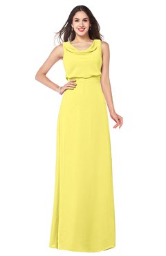 ColsBM Willow Yellow Iris Classic A-line Jewel Sleeveless Zipper Draped Plus Size Bridesmaid Dresses
