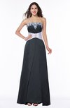 ColsBM Amalia Black Modern A-line Strapless Zipper Floor Length Sash Plus Size Bridesmaid Dresses