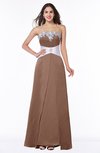 ColsBM Amalia Bronze Brown Modern A-line Strapless Zipper Floor Length Sash Plus Size Bridesmaid Dresses