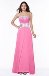 ColsBM Amalia Carnation Pink Modern A-line Strapless Zipper Floor Length Sash Plus Size Bridesmaid Dresses