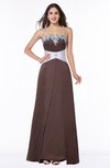 ColsBM Amalia Chocolate Brown Modern A-line Strapless Zipper Floor Length Sash Plus Size Bridesmaid Dresses