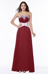 ColsBM Amalia Dark Red Modern A-line Strapless Zipper Floor Length Sash Plus Size Bridesmaid Dresses