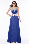 ColsBM Amalia Electric Blue Modern A-line Strapless Zipper Floor Length Sash Plus Size Bridesmaid Dresses