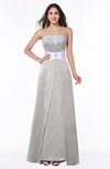ColsBM Amalia Frost Grey Modern A-line Strapless Zipper Floor Length Sash Plus Size Bridesmaid Dresses