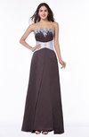 ColsBM Amalia Fudge Brown Modern A-line Strapless Zipper Floor Length Sash Plus Size Bridesmaid Dresses