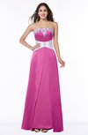ColsBM Amalia Hot Pink Modern A-line Strapless Zipper Floor Length Sash Plus Size Bridesmaid Dresses