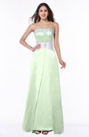 ColsBM Amalia Light Green Modern A-line Strapless Zipper Floor Length Sash Plus Size Bridesmaid Dresses