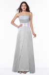 ColsBM Amalia Platinum Modern A-line Strapless Zipper Floor Length Sash Plus Size Bridesmaid Dresses