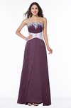 ColsBM Amalia Plum Modern A-line Strapless Zipper Floor Length Sash Plus Size Bridesmaid Dresses