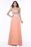 ColsBM Amalia Salmon Modern A-line Strapless Zipper Floor Length Sash Plus Size Bridesmaid Dresses