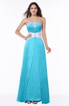 ColsBM Amalia Turquoise Modern A-line Strapless Zipper Floor Length Sash Plus Size Bridesmaid Dresses