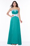 ColsBM Amalia Viridian Green Modern A-line Strapless Zipper Floor Length Sash Plus Size Bridesmaid Dresses