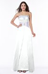 ColsBM Amalia White Modern A-line Strapless Zipper Floor Length Sash Plus Size Bridesmaid Dresses