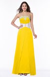 ColsBM Amalia Yellow Modern A-line Strapless Zipper Floor Length Sash Plus Size Bridesmaid Dresses
