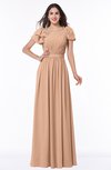 ColsBM Thalia Almost Apricot Mature A-line Zipper Chiffon Floor Length Plus Size Bridesmaid Dresses