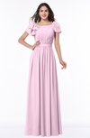 ColsBM Thalia Baby Pink Mature A-line Zipper Chiffon Floor Length Plus Size Bridesmaid Dresses