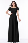 ColsBM Thalia Black Mature A-line Zipper Chiffon Floor Length Plus Size Bridesmaid Dresses