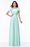 ColsBM Thalia Blue Glass Mature A-line Zipper Chiffon Floor Length Plus Size Bridesmaid Dresses