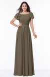 ColsBM Thalia Carafe Brown Mature A-line Zipper Chiffon Floor Length Plus Size Bridesmaid Dresses