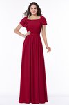 ColsBM Thalia Dark Red Mature A-line Zipper Chiffon Floor Length Plus Size Bridesmaid Dresses