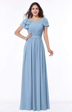 ColsBM Thalia Dusty Blue Mature A-line Zipper Chiffon Floor Length Plus Size Bridesmaid Dresses