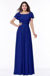 ColsBM Thalia Electric Blue Mature A-line Zipper Chiffon Floor Length Plus Size Bridesmaid Dresses