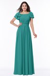 ColsBM Thalia Emerald Green Mature A-line Zipper Chiffon Floor Length Plus Size Bridesmaid Dresses