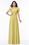 ColsBM Thalia Misted Yellow Mature A-line Zipper Chiffon Floor Length Plus Size Bridesmaid Dresses