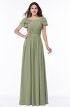 ColsBM Thalia Moss Green Mature A-line Zipper Chiffon Floor Length Plus Size Bridesmaid Dresses