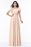 ColsBM Thalia Peach Puree Mature A-line Zipper Chiffon Floor Length Plus Size Bridesmaid Dresses