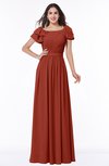 ColsBM Thalia Rust Mature A-line Zipper Chiffon Floor Length Plus Size Bridesmaid Dresses