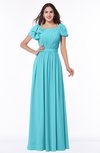 ColsBM Thalia Turquoise Mature A-line Zipper Chiffon Floor Length Plus Size Bridesmaid Dresses