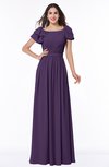 ColsBM Thalia Violet Mature A-line Zipper Chiffon Floor Length Plus Size Bridesmaid Dresses