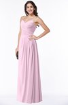 ColsBM Kaitlyn Baby Pink Cinderella A-line Sleeveless Chiffon Floor Length Ruching Plus Size Bridesmaid Dresses