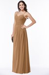 ColsBM Kaitlyn Light Brown Cinderella A-line Sleeveless Chiffon Floor Length Ruching Plus Size Bridesmaid Dresses