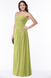 ColsBM Kaitlyn Linden Green Cinderella A-line Sleeveless Chiffon Floor Length Ruching Plus Size Bridesmaid Dresses