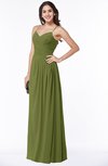 ColsBM Kaitlyn Olive Green Cinderella A-line Sleeveless Chiffon Floor Length Ruching Plus Size Bridesmaid Dresses