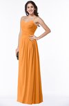 ColsBM Kaitlyn Orange Cinderella A-line Sleeveless Chiffon Floor Length Ruching Plus Size Bridesmaid Dresses