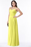 ColsBM Kaitlyn Pale Yellow Cinderella A-line Sleeveless Chiffon Floor Length Ruching Plus Size Bridesmaid Dresses