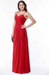ColsBM Kaitlyn Red Cinderella A-line Sleeveless Chiffon Floor Length Ruching Plus Size Bridesmaid Dresses