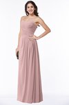 ColsBM Kaitlyn Silver Pink Cinderella A-line Sleeveless Chiffon Floor Length Ruching Plus Size Bridesmaid Dresses