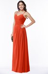 ColsBM Kaitlyn Tangerine Tango Cinderella A-line Sleeveless Chiffon Floor Length Ruching Plus Size Bridesmaid Dresses